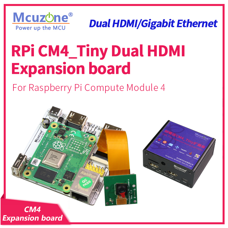Raspberry Pi Compute Module 4 Dual Camera Board - RPi CM4_Tiny 확장 보드, 듀얼 HDMI,